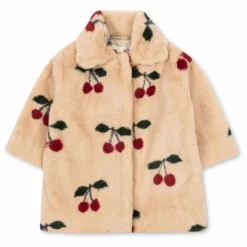 Outlet Konges Sløjd Manteau Façon Fourrure Fuzzie Cerises | Beige