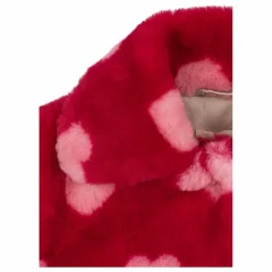 New Konges Sløjd Manteau Façon Fourrure Fuzzie Fibres Recyclées | Rouge