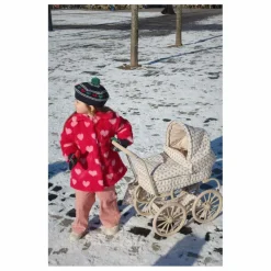 New Konges Sløjd Manteau Façon Fourrure Fuzzie Fibres Recyclées | Rouge