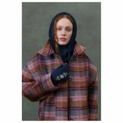 Louise Misha Manteau Kristina Carreaux Laine - Collection Femme | Rose Sale