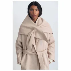 the new society Manteau Kristine Laine Recyclée | Sable Best