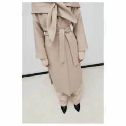 the new society Manteau Kristine Laine Recyclée | Sable Best