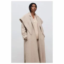 the new society Manteau Kristine Laine Recyclée | Sable Best