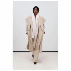 the new society Manteau Kristine Laine Recyclée | Sable Best