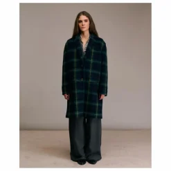 Diega Manteau Multio Tartan Laine | Bleu marine Online