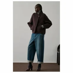 Hot Soeur Manteau Windsor Laine | Aubergine