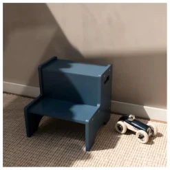 Nofred Marche-pied en bois | Bleu New