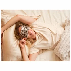 Hot Emily's Pillow Masque sommeil en soie imprimé Léopard