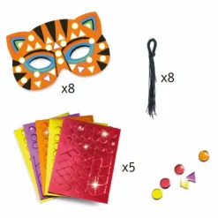 Djeco Loisirs Créatifs|Masques à décorer Animaux de la jungle - Set de 8