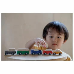 Plan Toys Mini véhicules en bois - Set de 5