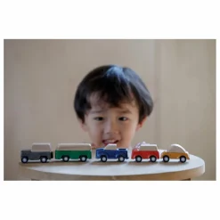 Plan Toys Mini véhicules en bois - Set de 5