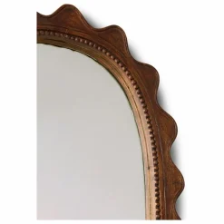 Sale HKliving Miroir en bois Ripple | Bois foncé