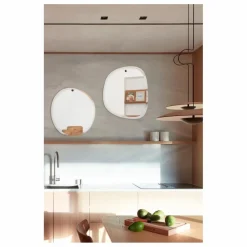 Best M Nuance Miroir extra plat biseauté - forme aléatoire ronde 47x50 cm Naturel