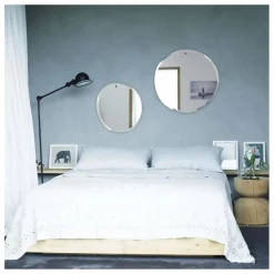 Best M Nuance Miroir extra plat biseauté - forme aléatoire ronde 47x50 cm Naturel