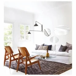 Best M Nuance Miroir extra plat biseauté - forme aléatoire ronde 47x50 cm Naturel