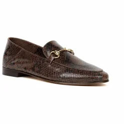 Clearance Bobbies Mocassins Jill Cuir Embossé Serpent | Brun