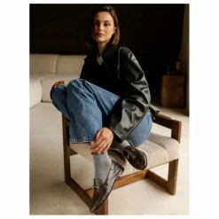 Clearance Bobbies Mocassins Jill Cuir Embossé Serpent | Brun