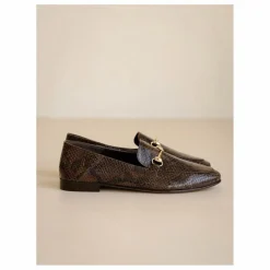 Clearance Bobbies Mocassins Jill Cuir Embossé Serpent | Brun