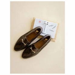 Clearance Bobbies Mocassins Jill Cuir Embossé Serpent | Brun