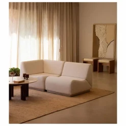 The Socialite Family Module d'angle Rotondo en tissu tramé | Crème Best