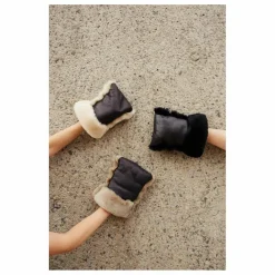 BINIBAMBA Moufles pour poussette en peau d'agneau | Noir Sale