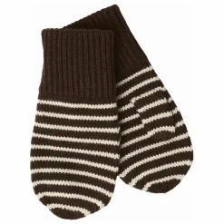 New FUB Moufles Rayées Laine de Mérinos | Marron
