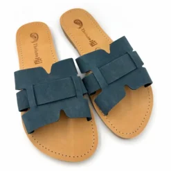 Outlet Théluto Mules Oriane Nubuck | Bleu