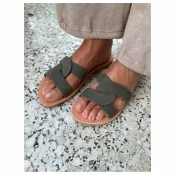 Théluto Mules Prune | Vert kaki Sale