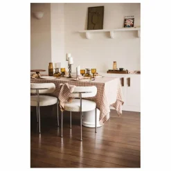 Gabrielle Paris Nappe en lin lavé vichy | Brique Discount