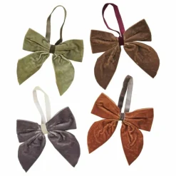 Enfant Madam Stoltz Décoration De Fête|Nœuds décoratifs en velours - Set de 4 |
