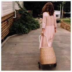 Olli Ella Panier à roulettes adulte en rotin Luggy