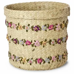 Enfant Rice Panier de rangement en raphia Fleurs