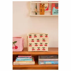 Rice Panier de rangement en raphia Cerises Naturel Clearance