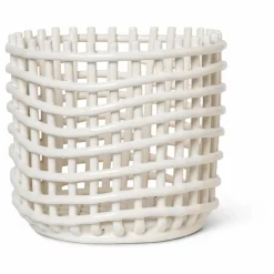 Ferm Living Panier en céramique | Blanc Hot