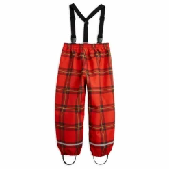 Mini Rodini Pantalon à Bretelles Edelweiss Fibres Recyclées | Rouge Hot