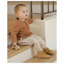 Quincy Mae Pantalon à Carreaux Gaze de Coton Bio |