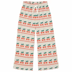 Tinycottons Pantalon Côtelé Cerises Coton Bio | Crème Hot