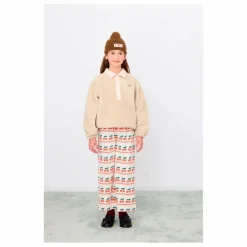 Tinycottons Pantalon Côtelé Cerises Coton Bio | Crème Hot