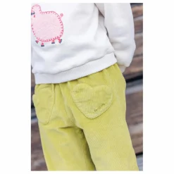 Bonton Pantalon Duck Velours Côtelé | Jaune vert