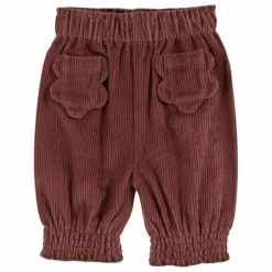 Emile et Ida Pantalon Elastiqué Poches Fleurs Velours Côtelé |