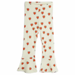 Sale Mini Rodini Pantalon Flare Cœurs Coton Bio | Ecru