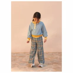 Online Longlivethequeen Pantalon Large Carreaux | Bleu