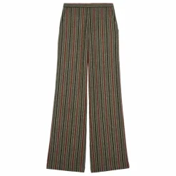 Maria de la Orden Pantalon Lova Rayé Laine | Gris Outlet