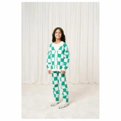 Maison Mangostan Pantalon Maille Damier | Vert Sale