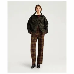 Femme Momoni Pantalon Milton Carreaux Laine Vierge |