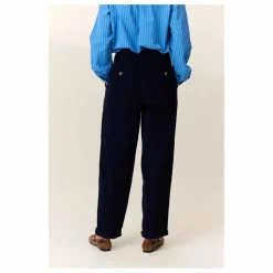 Outlet Leon & Harper Pantalon Prom Velours Côtelé Coton Bio | Bleu marine