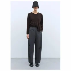 Discount Cordera Pantalon Tailoring Perles Laine Vierge | Gris