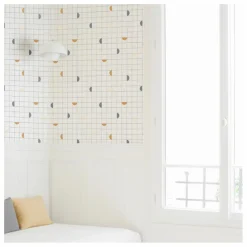 Online Season Paper Papier peint Lune | Jaune moutarde