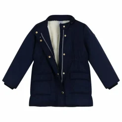 Petit Bateau Parka Mi Longue Elastiquée Unie | Bleu marine Best