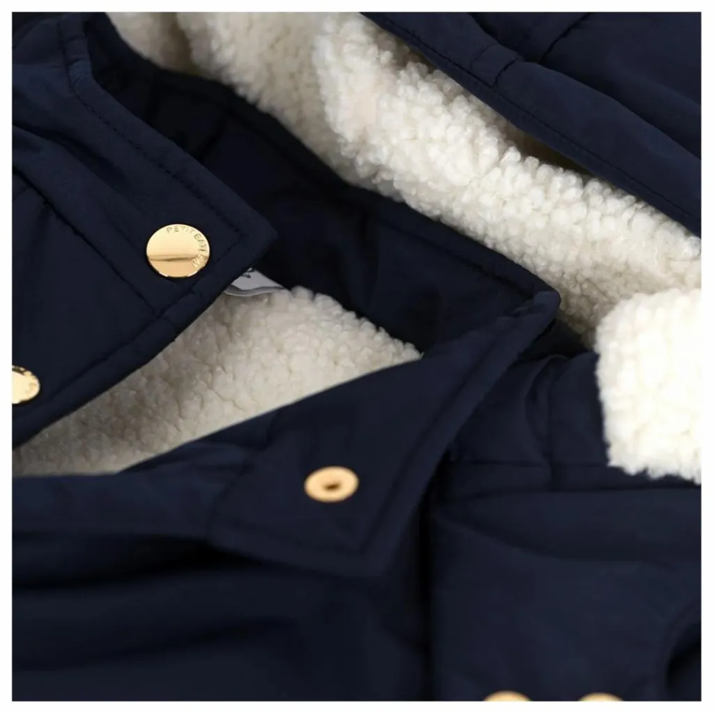 Petit Bateau Parka Mi Longue Elastiquée Unie | Bleu marine Best